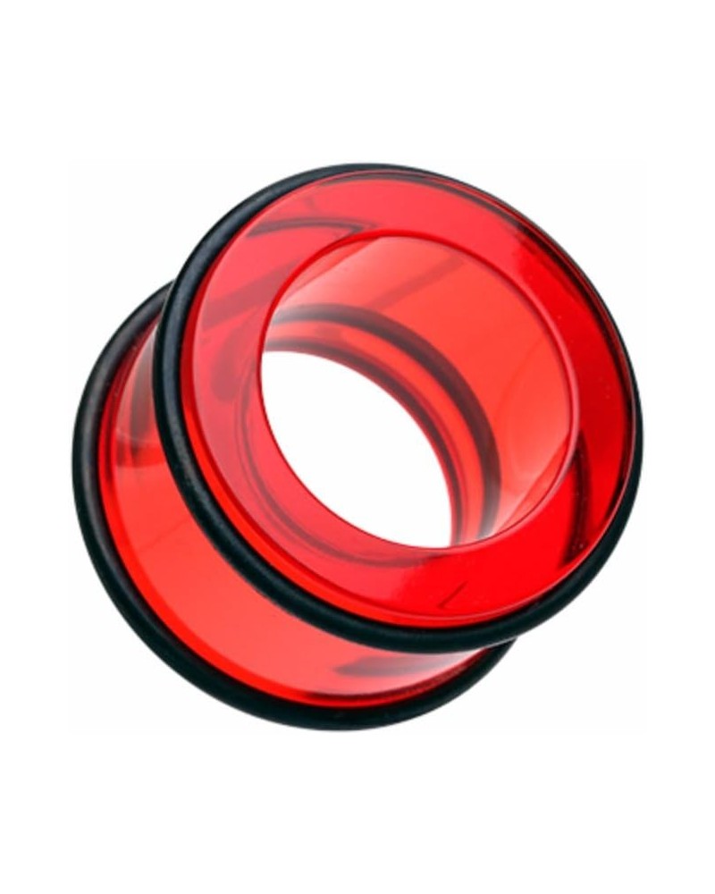 Basic Acrylic No Flare Ear Gauge WildKlass Tunnel Plug (Sold as Pairs) 9/16" (14mm) Red $10.79 Body Jewelry