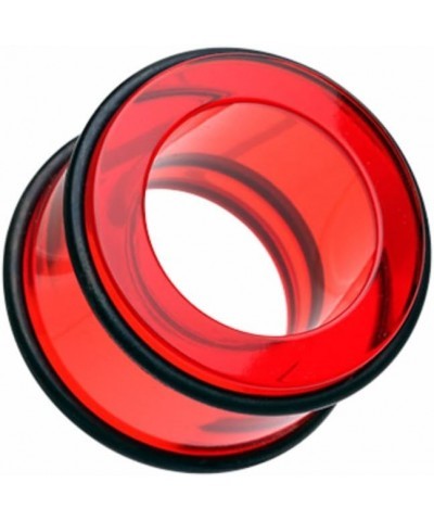 Basic Acrylic No Flare Ear Gauge WildKlass Tunnel Plug (Sold as Pairs) 9/16" (14mm) Red $10.79 Body Jewelry