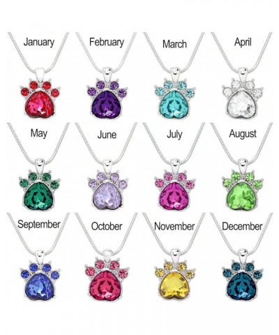 Crystal Paw Birthstone Pendant Necklace 17 Inch Snake Chain Gift Box Included 11-November $7.00 Necklaces