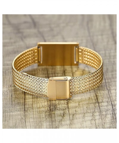 Medical Alert Bracelets for Men & Women Adjustable Stainless Steel Mesh Medical ID Bracelets Gold epilepsy $11.43 Bracelets