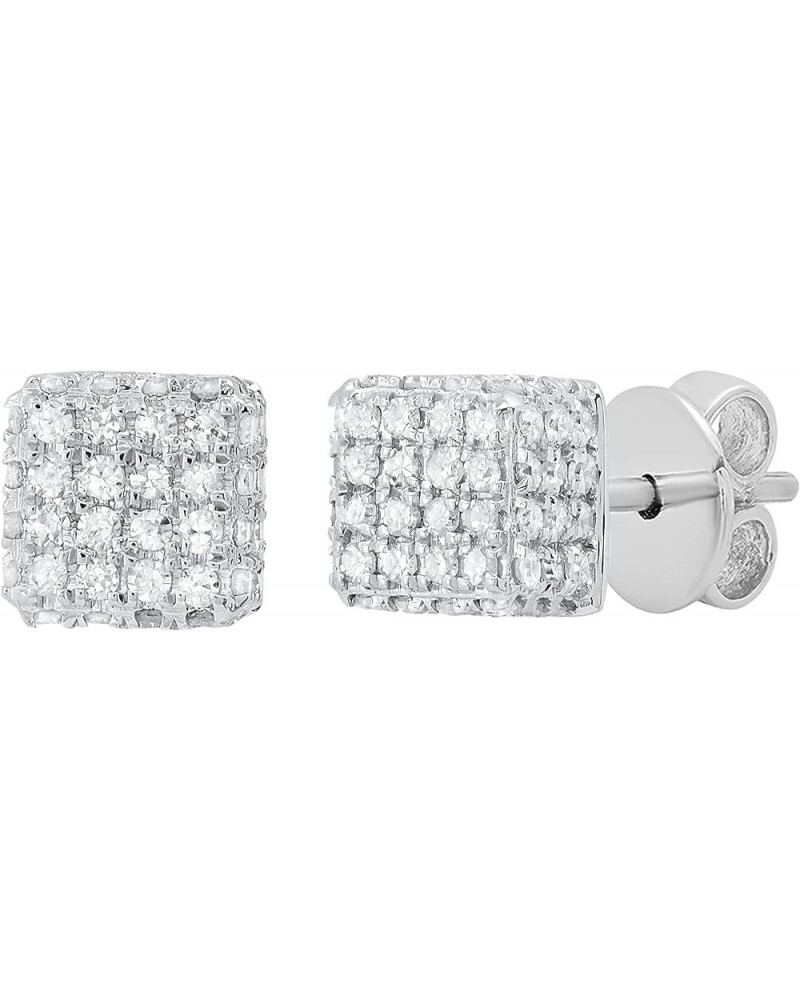 0.33 Carat (ctw) Round White Diamond Cube Shape Iced Out Unisex Stud Earrings in 925 Sterling Silver Push Back $47.62 Earrings