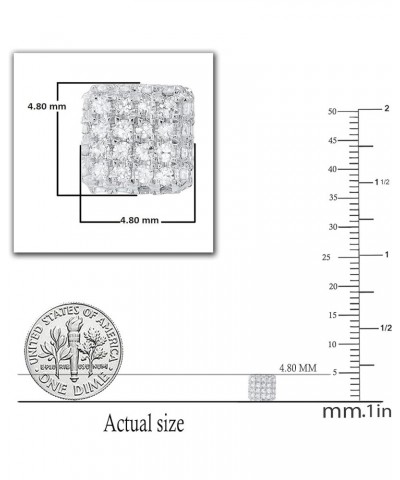 0.33 Carat (ctw) Round White Diamond Cube Shape Iced Out Unisex Stud Earrings in 925 Sterling Silver Push Back $47.62 Earrings