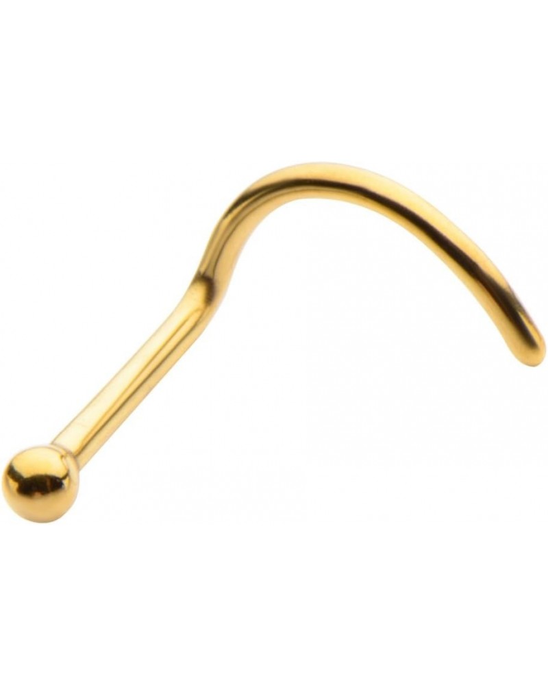 316L Surgical Steel Gold-Tone Micro Nose Screw Ring 1.5mm Ball 20G $9.71 Body Jewelry