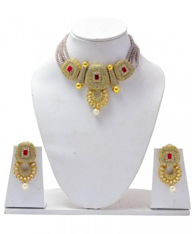 JewarHaat Bollywood Necklace Set Layered Onyx Crystal Beads Gold Plated Gold Tone With Earrings Jewelry For Women And Girls (...