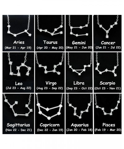 Zodiac Constellation Moissanite Pendant Necklace, Star Sign Birthday Jewelry for Women Cancer - 925 Sterling Silver $47.84 Ne...