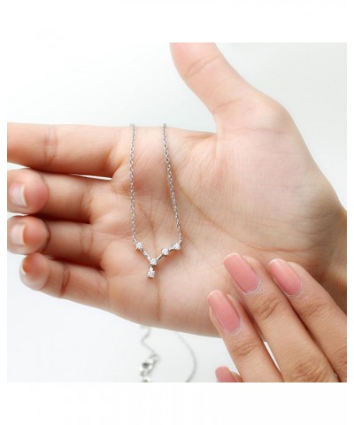 Zodiac Constellation Moissanite Pendant Necklace, Star Sign Birthday Jewelry for Women Cancer - 925 Sterling Silver $47.84 Ne...