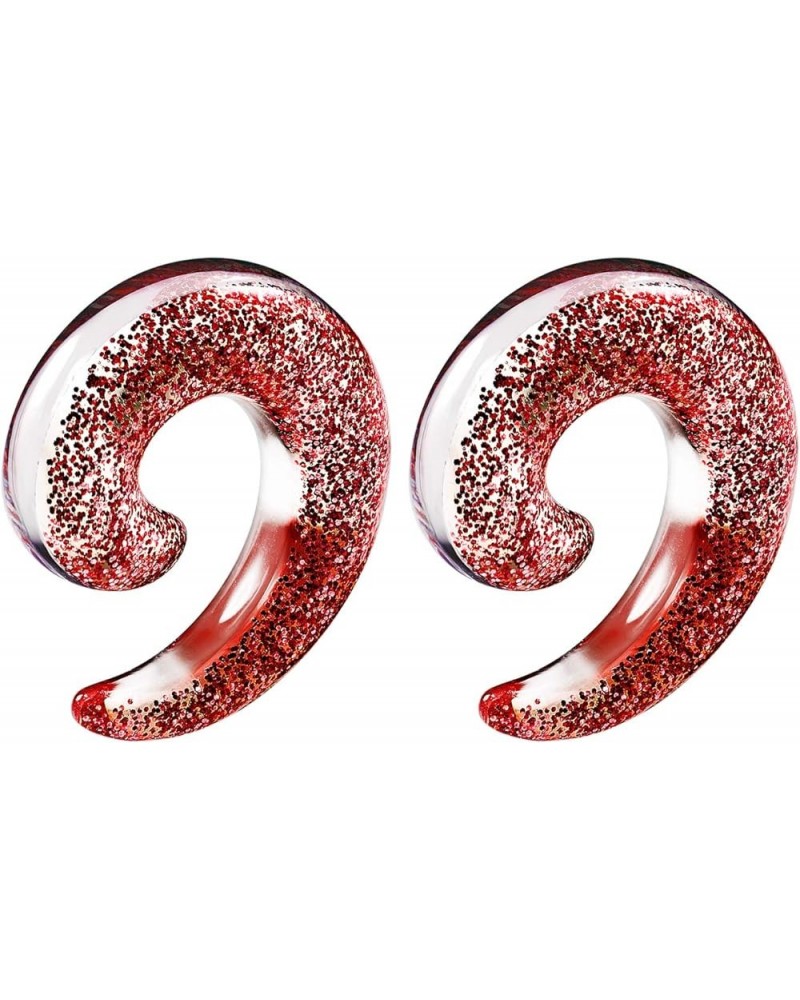 Pair of Acrylic Taper spiral Glitter Piercing Jewelry Ear Plug Stretching Expander Taper Earring A08 2Pcs Red 0g (8mm) $8.41 ...