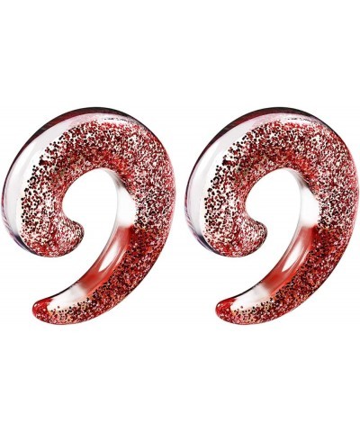 Pair of Acrylic Taper spiral Glitter Piercing Jewelry Ear Plug Stretching Expander Taper Earring A08 2Pcs Red 0g (8mm) $8.41 ...