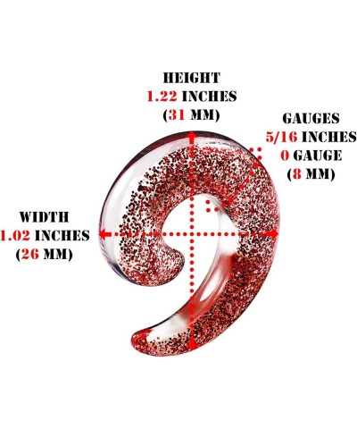 Pair of Acrylic Taper spiral Glitter Piercing Jewelry Ear Plug Stretching Expander Taper Earring A08 2Pcs Red 0g (8mm) $8.41 ...