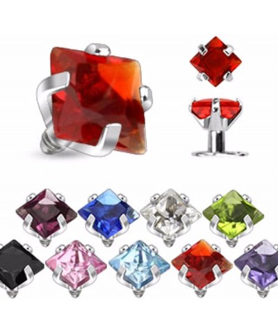 Square Dermal Top Prong Set Gem Internally Threaded 2mm or 3mm 2mm Purple $6.75 Body Jewelry