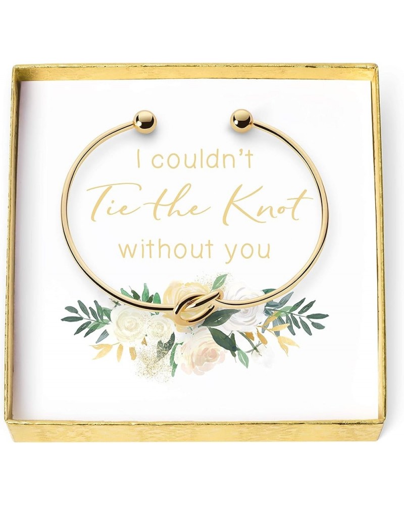 Love Knot Bangle Bracelet - Simple Tie The Knot Cuff Stretch Bracelet for Bridesmaid Proposal - Bridesmaid Gift Box - I Could...