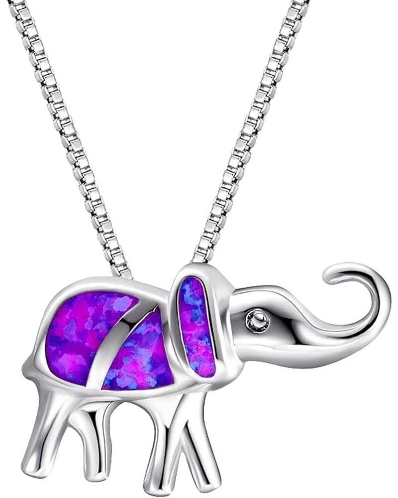 Personality Elephant Pendant Necklace for Women Wonderful Gifts for Birthday Anniversary Sparkly Necklaces for Women (Purple,...