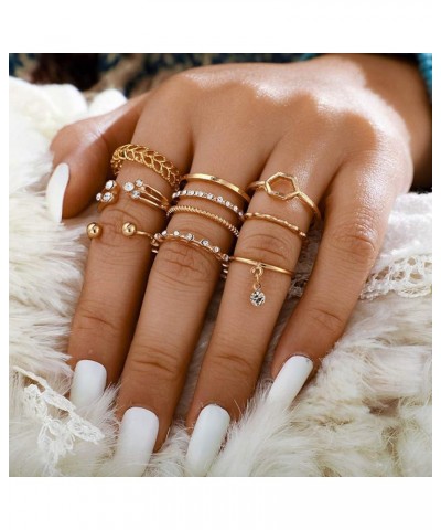 Hollow Stackable Rings 9pcs Gold Finger Rings Knuckle Rings Simple Joint Ring for Women and Girls Gold 10pcs $7.47 Rings