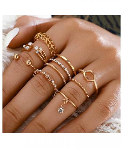 Hollow Stackable Rings 9pcs Gold Finger Rings Knuckle Rings Simple Joint Ring for Women and Girls Gold 10pcs $7.47 Rings