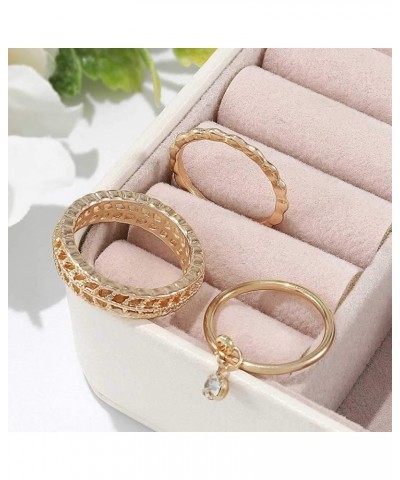 Hollow Stackable Rings 9pcs Gold Finger Rings Knuckle Rings Simple Joint Ring for Women and Girls Gold 10pcs $7.47 Rings