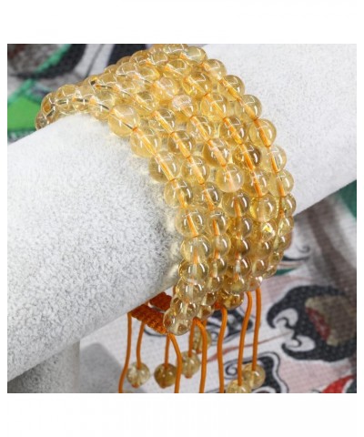 Natural Gemtone 8mm Round Beads Crystal Adjustable Braided Macrame Tassels Bracelets Unisex Yellow Citrine $8.39 Bracelets