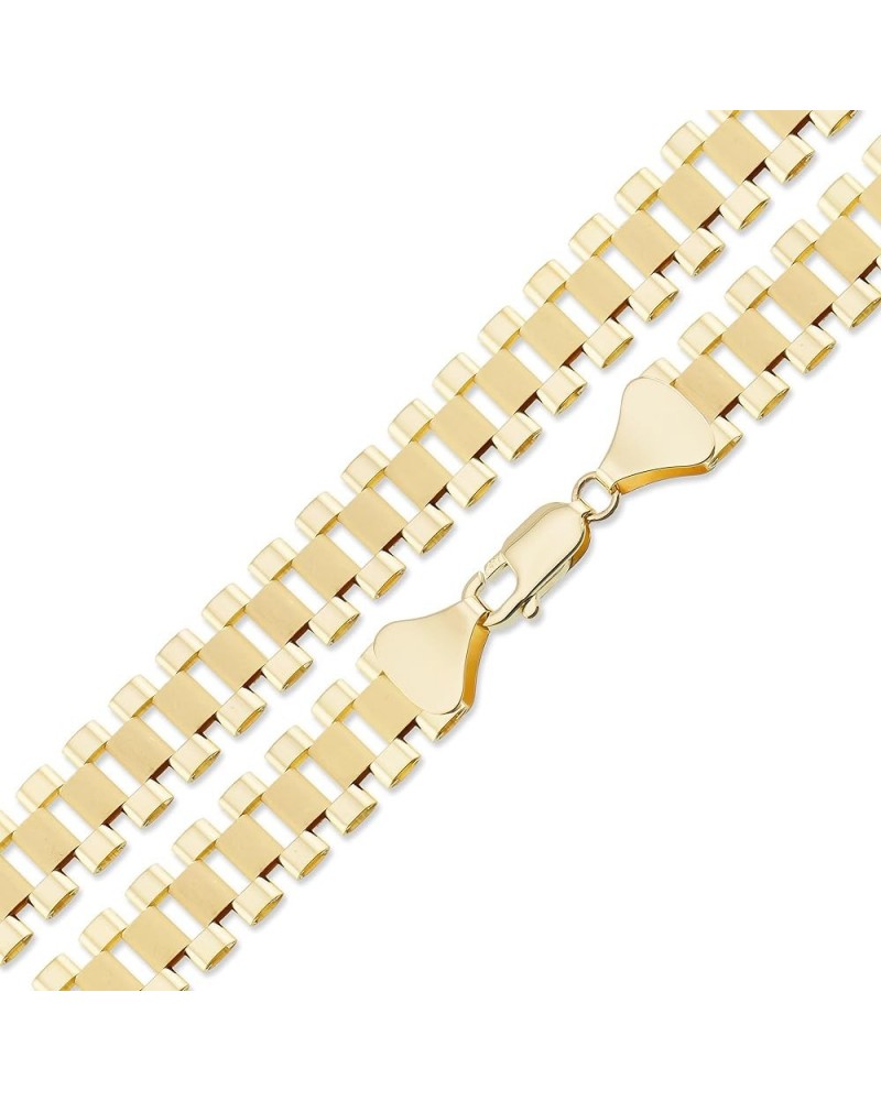 10K Real Gold 6 MM, 8 MM, 10 MM, 12 MM, Presidential Watch Band Style Link Chain Necklace 12 MM 26 inches $446.99 Necklaces