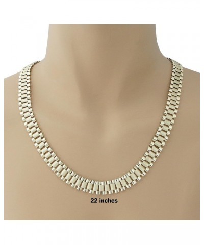 10K Real Gold 6 MM, 8 MM, 10 MM, 12 MM, Presidential Watch Band Style Link Chain Necklace 12 MM 26 inches $446.99 Necklaces