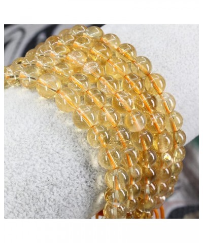 Natural Gemtone 8mm Round Beads Crystal Adjustable Braided Macrame Tassels Bracelets Unisex Yellow Citrine $8.39 Bracelets