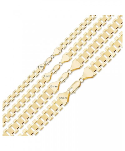 10K Real Gold 6 MM, 8 MM, 10 MM, 12 MM, Presidential Watch Band Style Link Chain Necklace 12 MM 26 inches $446.99 Necklaces