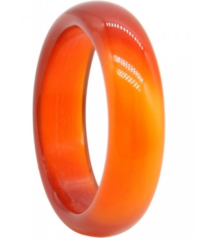 Carnelian Crystal Rings Natural Carnelian Gemstone Band Ring for Women Carnelian Smooth Round Donut Ring $6.25 Rings