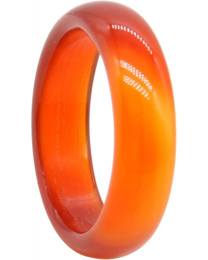 Carnelian Crystal Rings Natural Carnelian Gemstone Band Ring for Women Carnelian Smooth Round Donut Ring $6.25 Rings