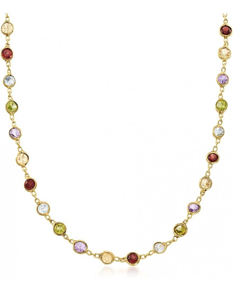 8.85 ct. t.w. Bezel-Set Multi-Gemstone Necklace in 18kt Gold Over Sterling 20.0 Inches $87.75 Necklaces