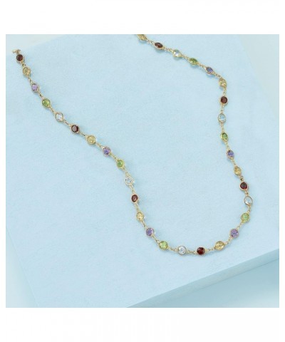 8.85 ct. t.w. Bezel-Set Multi-Gemstone Necklace in 18kt Gold Over Sterling 20.0 Inches $87.75 Necklaces