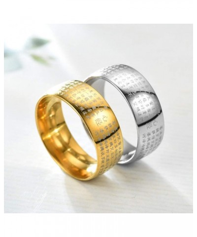 8mm Wide Heart Sutra Ring for Men Women Stainless Steel Rings Band Comfort Fit Wedding Day Jewelry with Gifts Bag Blue $9.00 ...