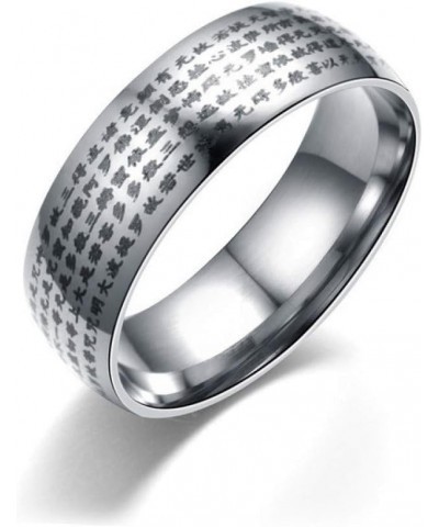 8mm Wide Heart Sutra Ring for Men Women Stainless Steel Rings Band Comfort Fit Wedding Day Jewelry with Gifts Bag Blue $9.00 ...