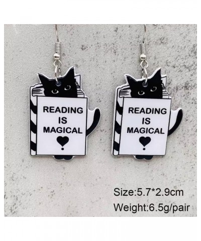 Teacher Earrings Acrylic Skeleton Skull Black Cat Book Pencil Drop Dangle Earrings Math Teacher Earrings Back To School Jewel...