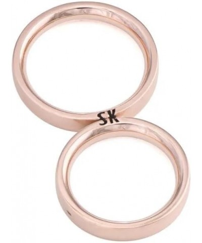 Personalized Initial Couples Ring Set - 2 Rings - Sterling Silver 0.925, 18K Gold & Rose Gold Plating - Dainty Gift For New C...