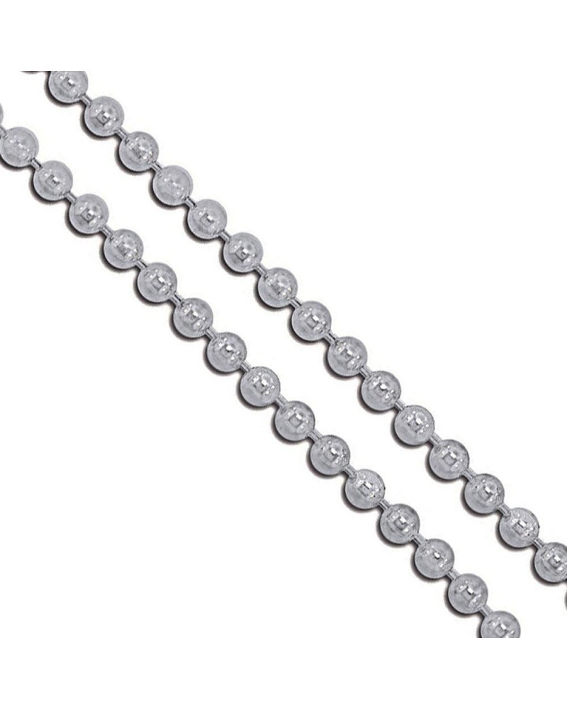 Stainless Steel Military Ball Bead Chain 2mm 3mm 4mm 6mm Dog Tag Link Pallini Necklace 3.0mm Length 16 Inches $6.11 Necklaces