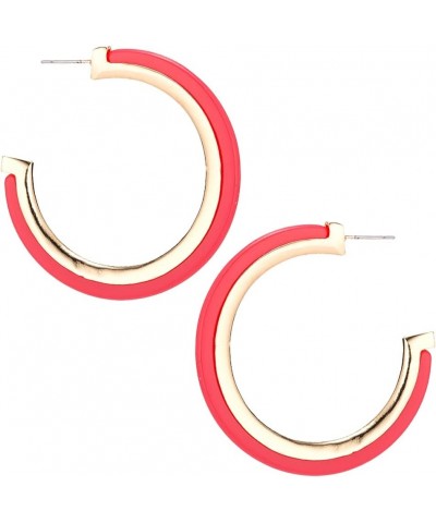 Bohemian Boho Acrylic & Metal Hoop Earrings for Women – Acetate Lucite Resin Hoop Earrings – Beautiful Colors – 2 Inch (50mm)...