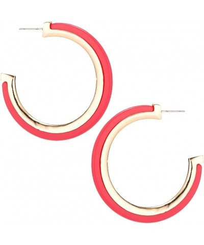 Bohemian Boho Acrylic & Metal Hoop Earrings for Women – Acetate Lucite Resin Hoop Earrings – Beautiful Colors – 2 Inch (50mm)...