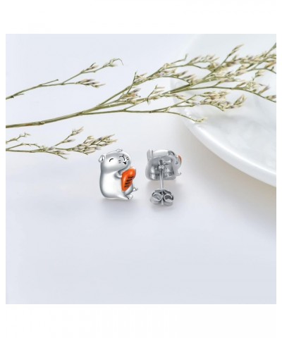 Sterling Silver Animals Stud Earrings for Women Horseshoe/Cow/Butterfly/Cat/Sloth/Koala/Axolotl/Hedgehog/Squirrel/Dragon/Labr...