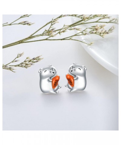 Sterling Silver Animals Stud Earrings for Women Horseshoe/Cow/Butterfly/Cat/Sloth/Koala/Axolotl/Hedgehog/Squirrel/Dragon/Labr...