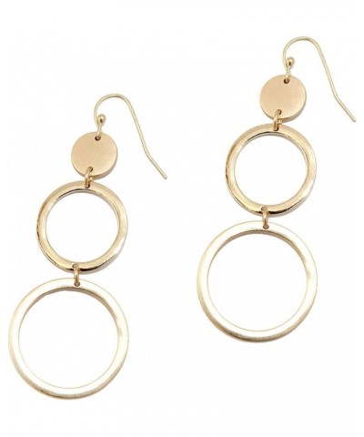 Lightweight Linked Geometric Dangle Earrings Matte Gold Circle Oval Hexagon Link Dangle Drop Earrings for Women Girls Circle_...