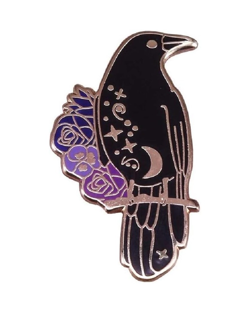 Crow Enamel Lapel Bird Horror Raven Goth Witchcraft Brooch for Women Hat Pin $11.77 Brooches & Pins