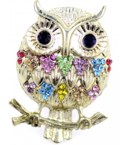 Adjustable Gold Tone Effect owl Stretch Ring with Crystal $8.39 Rings