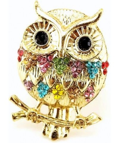 Adjustable Gold Tone Effect owl Stretch Ring with Crystal $8.39 Rings