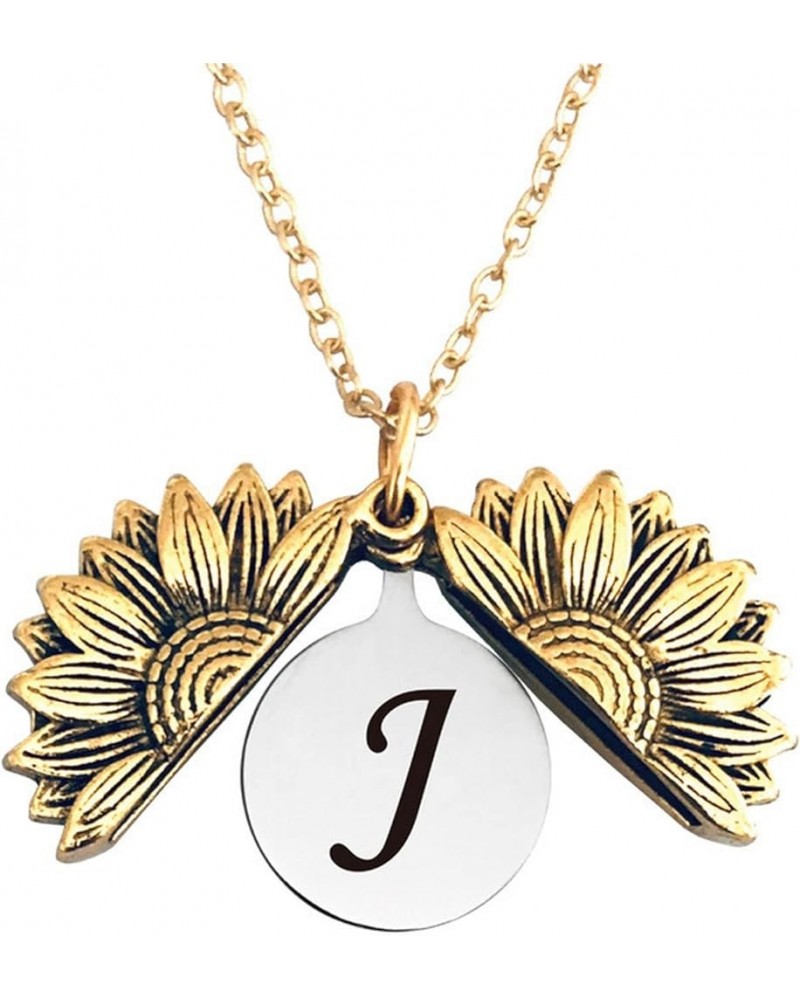 Sunshine engraved necklace letter sunflower pendant necklace jewelry Mother's Day gift female girlfriend J $7.75 Necklaces