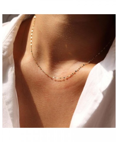 Gold Necklace for Women, 14k Gold Plated Choker Dainty Layered Necklaces, Silver Necklace for Women 14k White Gold Plated Dai...