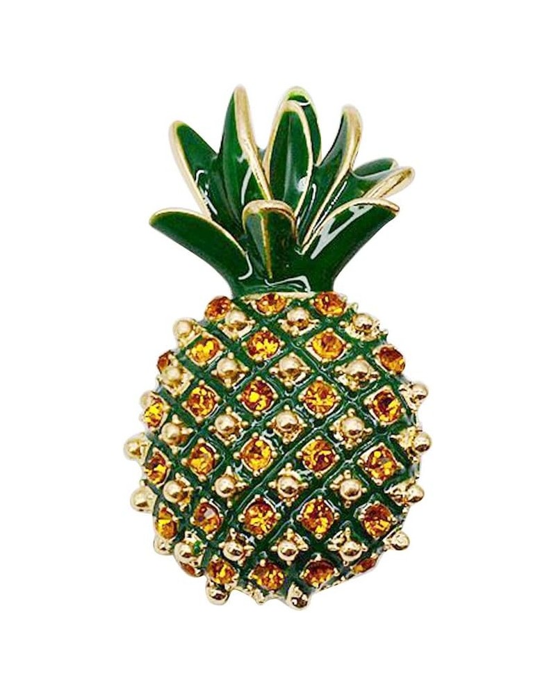 Retro Pineapple Rhinestone Brooch Alloy Personaltiy Cartoon Fruit Boutonniere Women Wedding Bridal Banquet Clothing Decorativ...