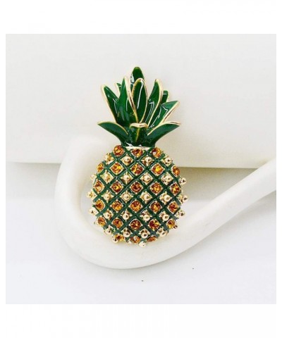 Retro Pineapple Rhinestone Brooch Alloy Personaltiy Cartoon Fruit Boutonniere Women Wedding Bridal Banquet Clothing Decorativ...