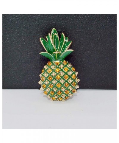 Retro Pineapple Rhinestone Brooch Alloy Personaltiy Cartoon Fruit Boutonniere Women Wedding Bridal Banquet Clothing Decorativ...