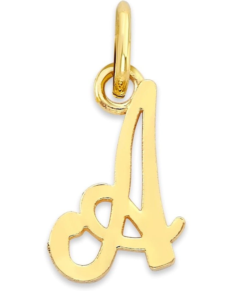 Solid 10k Gold Initial Charm Available in A-Z, Tiny Cute Letter Jewelry L $17.00 Bracelets