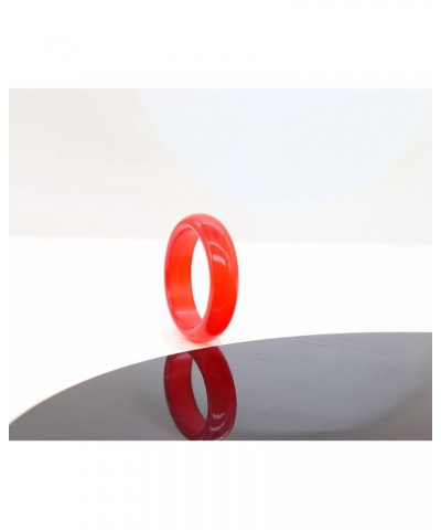 Carnelian Crystal Rings Natural Carnelian Gemstone Band Ring for Women Carnelian Smooth Round Donut Ring $6.25 Rings