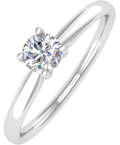 1/5 Carat 4-Prong Set Diamond Solitaire Engagement Ring Band in 14K Gold White Gold $93.00 Rings