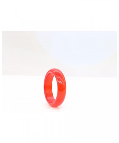 Carnelian Crystal Rings Natural Carnelian Gemstone Band Ring for Women Carnelian Smooth Round Donut Ring $6.25 Rings